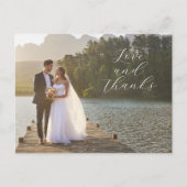 Liefde en Dank Trouwfoto Ansichtkaart Briefkaart (Voorkant)