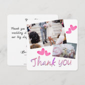 Liefde en Dank Trouwfoto Collage Bedankkaart (Voorkant / Achterkant)