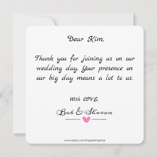 Liefde en Dank Trouwfoto Collage Bedankkaart (Achterkant)