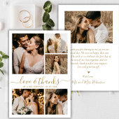 Liefde en Dank Trouwfoto Collage Bruiloft Bedankkaart