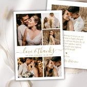 Liefde en Dank Trouwfoto Collage Bruiloft Bedankkaart