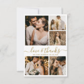 Liefde en Dank Trouwfoto Collage Bruiloft Bedankkaart (Voorkant)