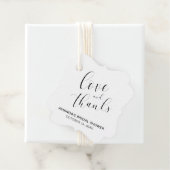 Liefde en Dank Typografie Bruidsfeestje Bedankjes Labels (In situ)