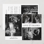 Liefde en Dank Typografie Foto Collage Bruiloft Bedankkaart (Voorkant / Achterkant)