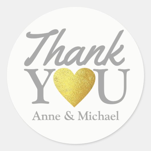 Liefde en dank u bruiloft gunst ronde sticker (Voorkant)
