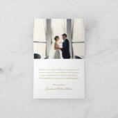 Liefde en Dank Wit Antiek Gouden Trouwfoto Bedankkaart (Binnen)