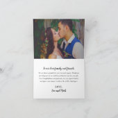 Liefde en Dank Wit Schrift Bruiloft Sepia Foto Bedankkaart (Binnen)