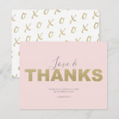 Liefde en Dank XOXO Dank Je Bedankkaart (Voorkant / Achterkant)