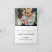 Liefde en Dank Zwart en Zilver Huwelijksfoto Bedankkaart (Binnen)