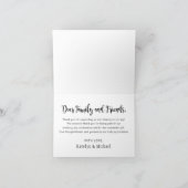 Liefde en Dank Zwarte Handgeschreven Bruiloft Bedankkaart (Binnen)