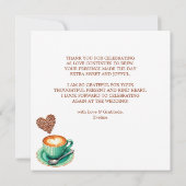 Liefde en Dankbaarheid Bruidsfeest Bruiloft Koffie Bedankkaart (Achterkant)