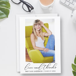 Liefde en Dankbaarheid Calligrafie Inkt Foto Afstu Bedankkaart
