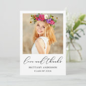 Liefde en Dankbaarheid Calligrafie Inkt Script Afs Bedankkaart (Staand voorkant)