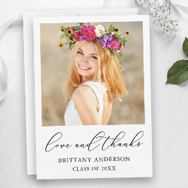Liefde en Dankbaarheid Calligrafie Inkt Script Afs Bedankkaart