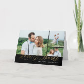 Liefde en dankbaarheid calligraphy dankkaart feestdagen kaart (Voorkant)