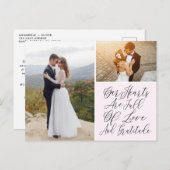 Liefde en dankbaarheid Foto bruiloft Dank u Briefkaart (Voorkant / Achterkant)