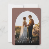 Liefde en dankbaarheid | Fotobruiloft op Arch Bedankkaart (Voorkant)