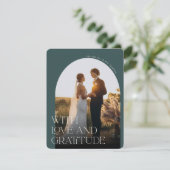 Liefde en dankbaarheid | Fotobruiloft op Arch Bedankkaart (Staand voorkant)