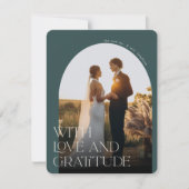 Liefde en dankbaarheid | Fotobruiloft op Arch Bedankkaart (Voorkant)