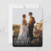 Liefde en dankbaarheid | Fotofoto van verticale br Bedankkaart (Voorkant)