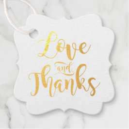 Liefde en Dankbaarheid Gouden Kalligrafie Huwelijk Bedankjes Labels