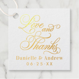 Liefde en Dankbaarheid Gouden Kalligrafie Monogram Bedankjes Labels
