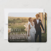Liefde en dankbaarheid | Horizontaal weddenschap Bedankkaart (Voorkant)