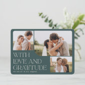 Liefde en dankbaarheid | Multi-Photo Wedding Bedankkaart (Staand voorkant)