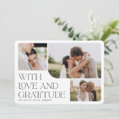 Liefde en dankbaarheid | Multi-Photo Wedding Bedankkaart (Staand voorkant)