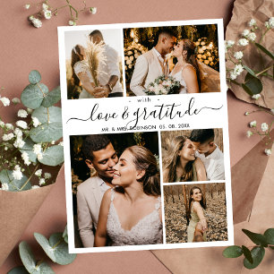 Liefde en dankbaarheid Script 5 Fotocollage Weddin Bedankkaart