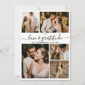 Liefde en dankbaarheid Script 5 Fotocollage Weddin Bedankkaart (Voorkant)