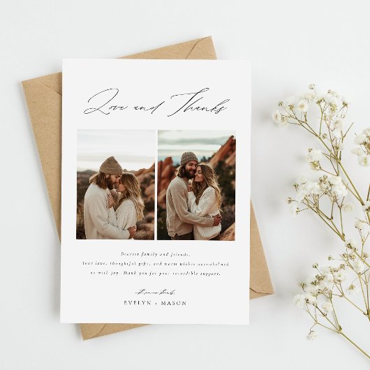 Liefde en Dankbaarheid Script 6 Foto Collage Huwel Bedankkaart