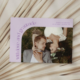 Liefde en Dankbaarheid Sering Trouwfoto Bedankkaart