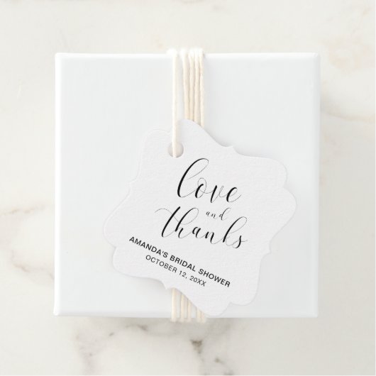 Liefde en Dankbaarheid Typografie Bruidsfeest Bedankjes Labels (In situ)