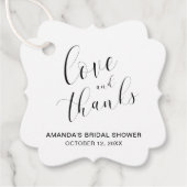 Liefde en Dankbaarheid Typografie Bruidsfeest Bedankjes Labels (Voorkant)