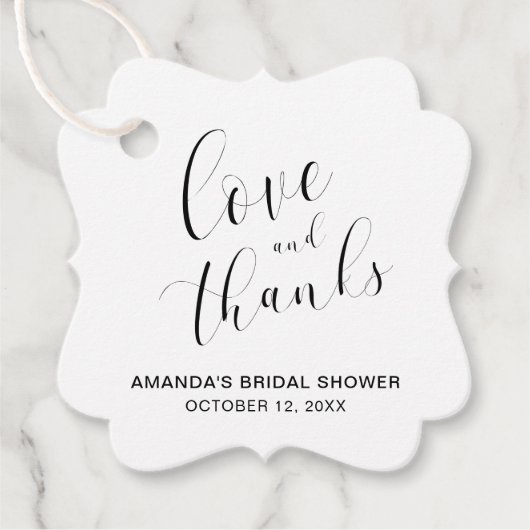 Liefde en Dankbaarheid Typografie Bruidsfeest Bedankjes Labels (Voorkant)