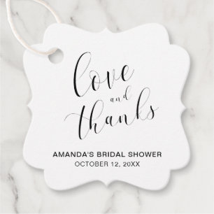 Liefde en Dankbaarheid Typografie Bruidsuitnodigin Bedankjes Labels