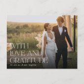 Liefde en dankbaarheid | Weddenfoto Hartelijk dank Briefkaart (Voorkant)