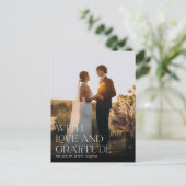 Liefde en dankbaarheid | Weddenfoto Hartelijk dank Briefkaart (Staand voorkant)