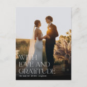 Liefde en dankbaarheid | Weddenfoto Hartelijk dank Briefkaart (Voorkant)