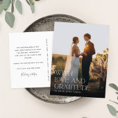 Liefde en dankbaarheid | Weddenfoto Hartelijk dank Briefkaart