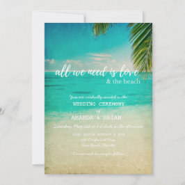 Liefde en de Beach bruiloft uitnodiging