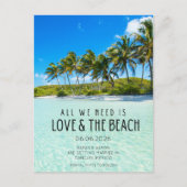 Liefde en de Beach Destination Wedding Save Date Aankondigingskaart (Voorkant)