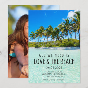 Liefde en de Beach Wedding Foto sparen de Datum Save The Date
