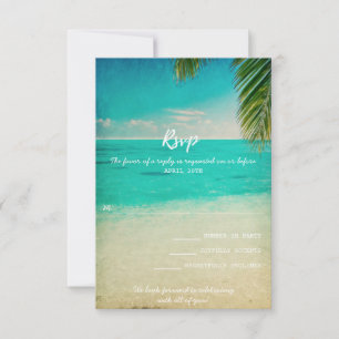 Liefde en de Beach Wedding RSVP-kaart RSVP Kaartje