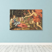 Liefde en de maagd van John Stanhope Canvas Afdruk (Insitu (Houten vloer))