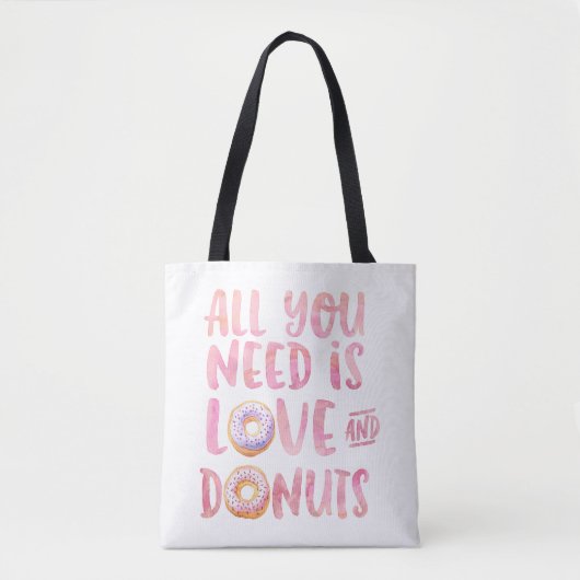 Liefde en donuts tote bag (Voorkant)