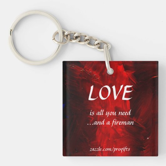 Liefde En Een Brandweerman Sleutelhanger (Voorkant)
