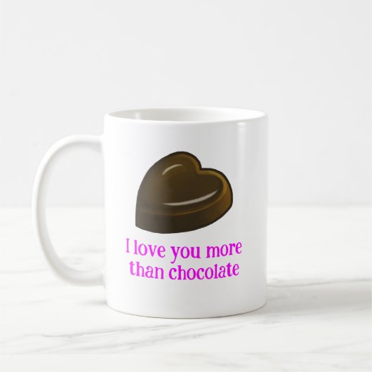 Liefde en een chocoladehart koffiemok (Links)
