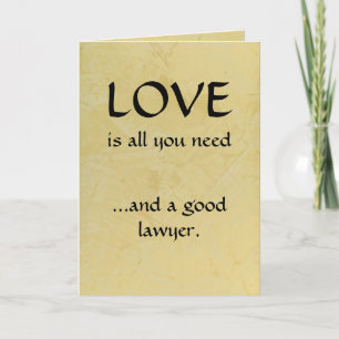Liefde en een Goede Advocaat Bedankkaart